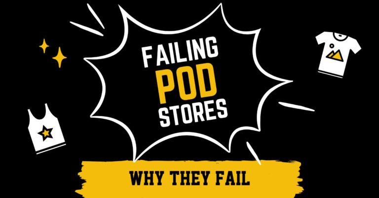 Insights into why so many print-on-demand businesses struggle due to unclear niches, weak branding, and lack of direction.